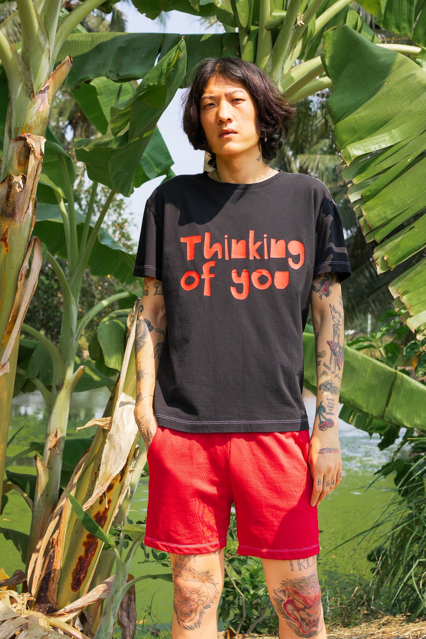 เสื้อยืดกราฟิกแขนสั้น 'พิมพ์ลาย Doodle' - ผ้าฝ้ายOE รีไซเคิล